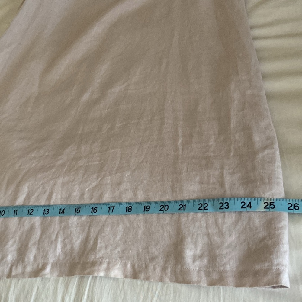 Rowie the Label Ibiza Linen Sheath Dress Puff Sleeve, Lined, Size Large - Picture 9 of 12